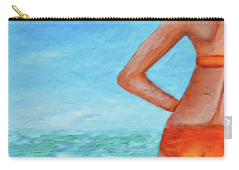 Bikini Zip Pouch featuring the painting Exhale Softly by Donna Blackhall