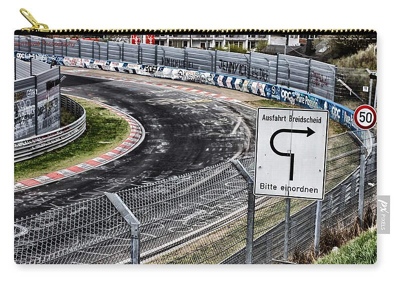 Nurburgring Zip Pouch featuring the photograph Exit Breidscheid by Lauri Novak