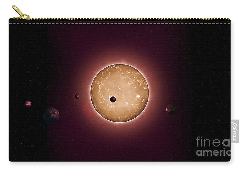 Science Zip Pouch featuring the photograph Exoplanet Kepler-444 Planetary System by Science Source