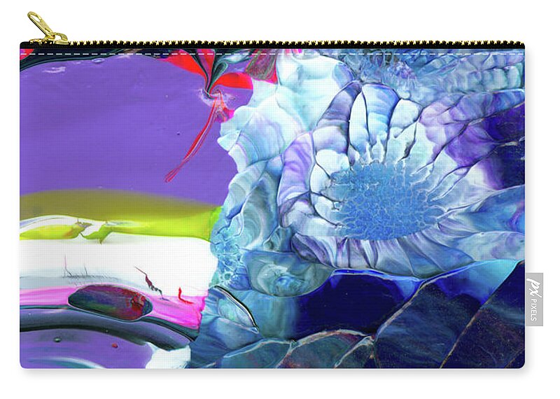 Exotic Zip Pouch featuring the painting Exotic White Rose Island by Nan Bilden