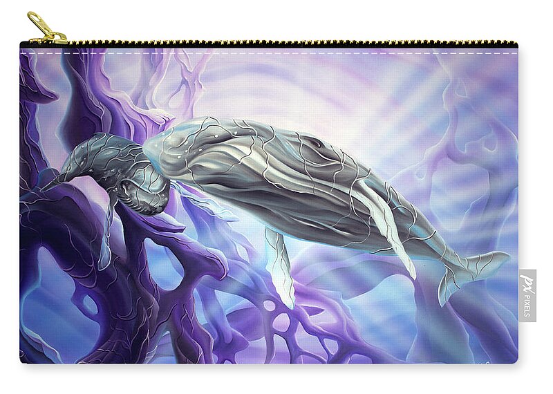 Whales Zip Pouch featuring the painting Expanse by William Love