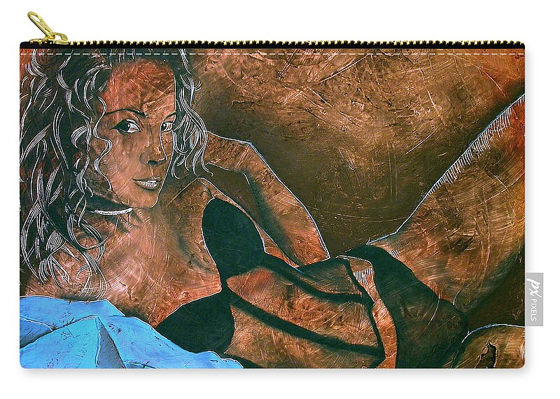 Nude Paintings Zip Pouch featuring the painting Expectation - Alexis by Richard Hoedl
