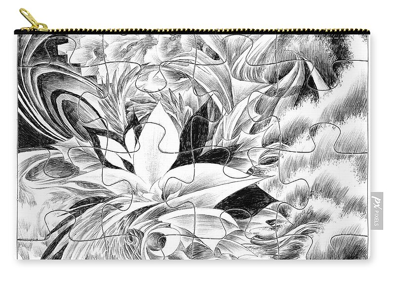 Abstract Carry-all Pouch featuring the drawing Expression - Heart by Alice Chen