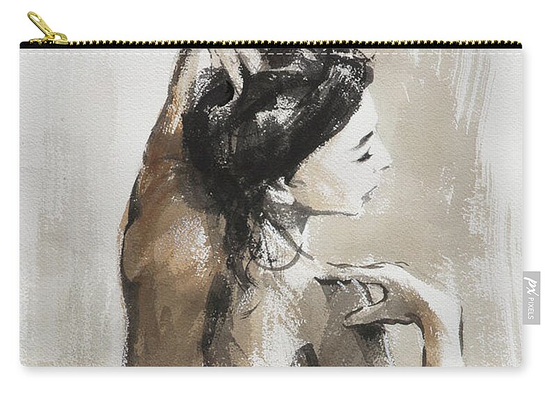 Woman Zip Pouch featuring the painting Expression by Steve Henderson