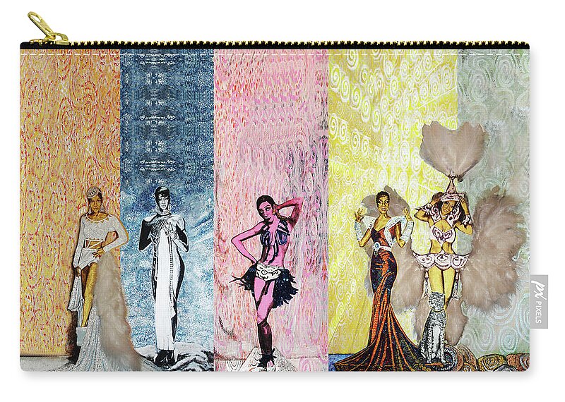 Josephine Baker Zip Pouch featuring the painting Extravaganza by Lee McCormick