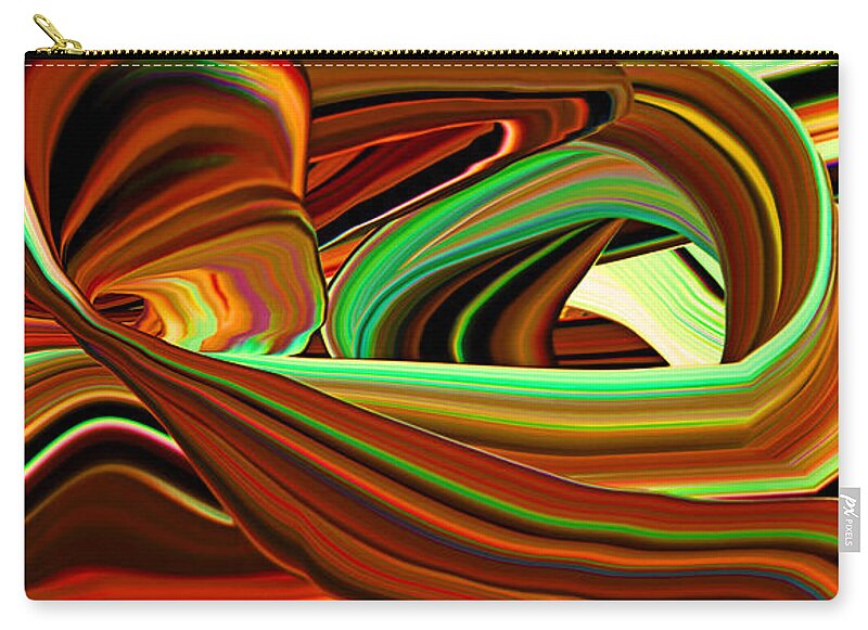  Original Contemporary Zip Pouch featuring the digital art Extruded colors 11 by Phillip Mossbarger