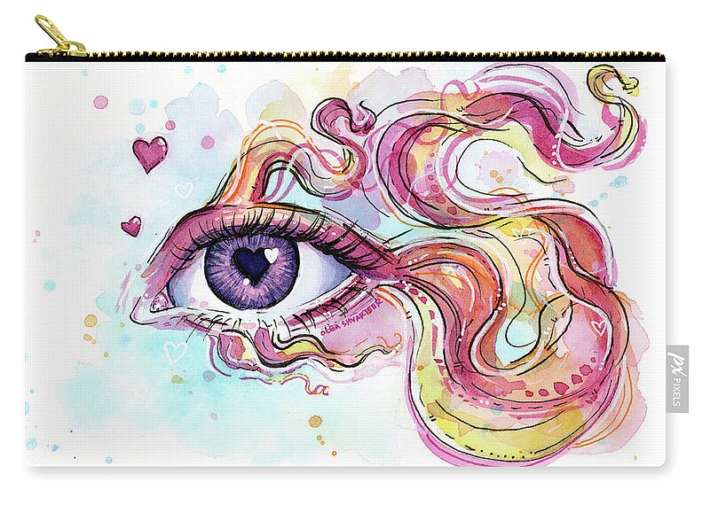 Betta Zip Pouch featuring the painting Eye Fish Surreal Betta by Olga Shvartsur