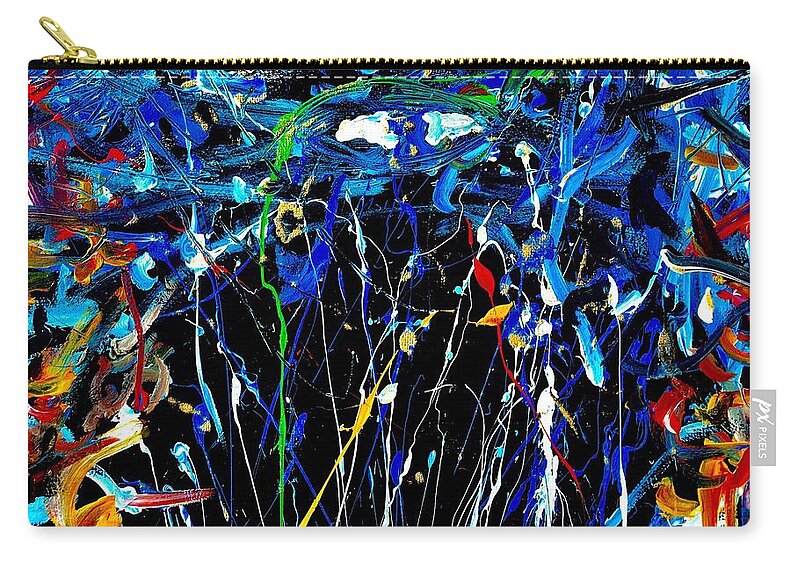 Abstract Zip Pouch featuring the painting Eye in the sky and water by Neal Barbosa