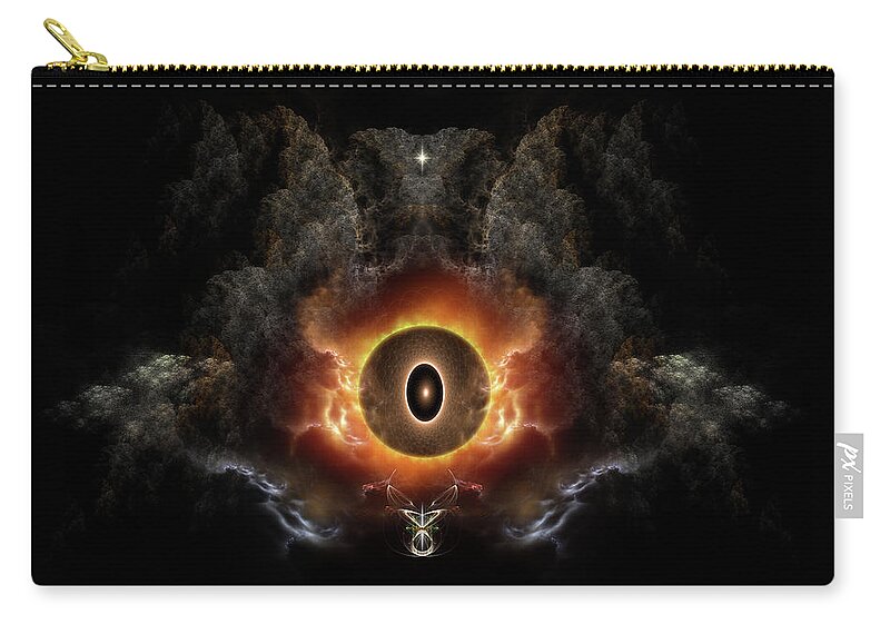 Eye Of Chaos Carry-all Pouch featuring the digital art Eye Of Chaos by Rolando Burbon