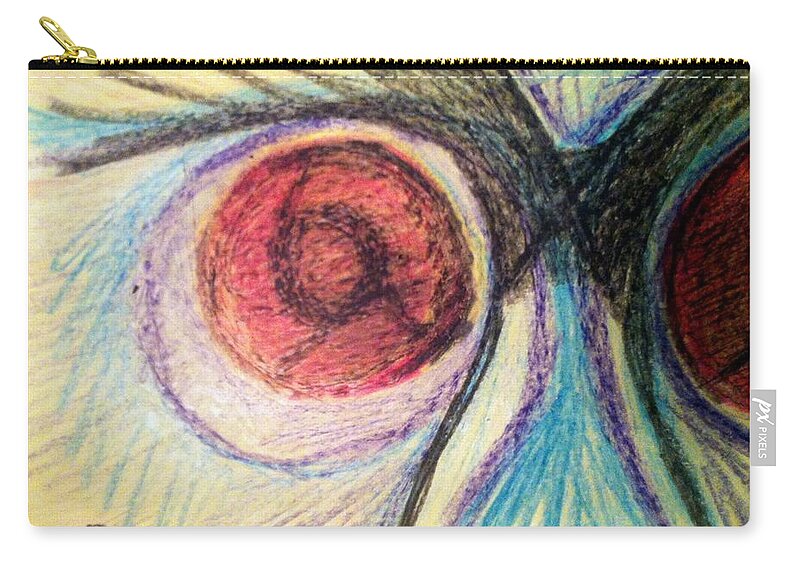 Eye Of The Beholder Zip Pouch featuring the drawing Eye of the Beholder by Andrew Blitman