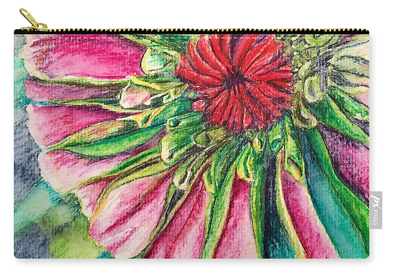 Macro Carry-all Pouch featuring the drawing Eye of Zen by Vonda Lawson-Rosa