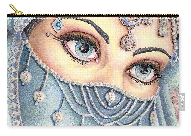 Eyes Zip Pouch featuring the drawing Eyes Like Water by Scarlett Royale