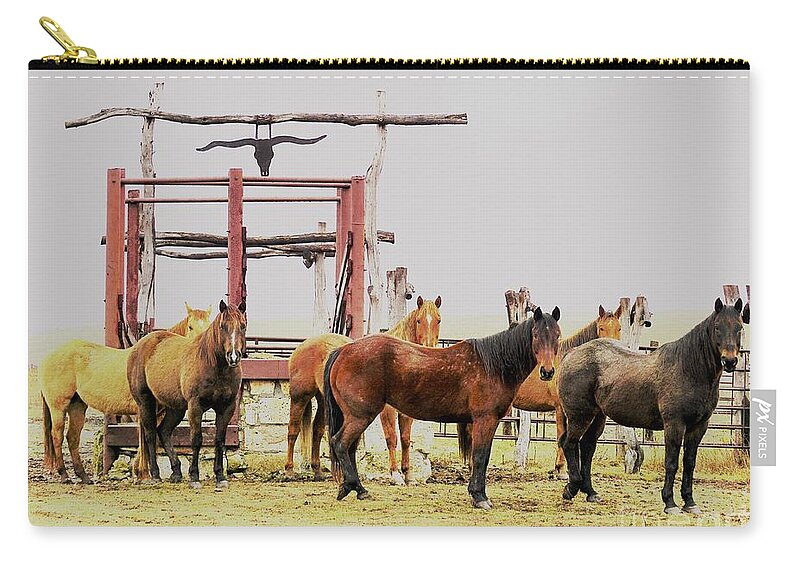 Horses Zip Pouch featuring the photograph Eyes on Me by Merle Grenz
