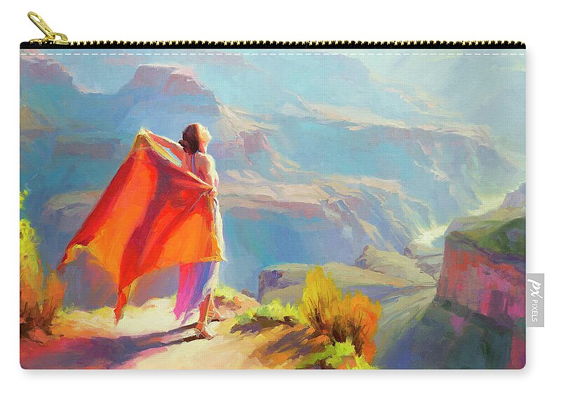 Woman Zip Pouch featuring the painting Eyrie by Steve Henderson