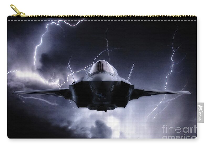 F35 Zip Pouch featuring the digital art F-35 Next Gen Lightning by Airpower Art
