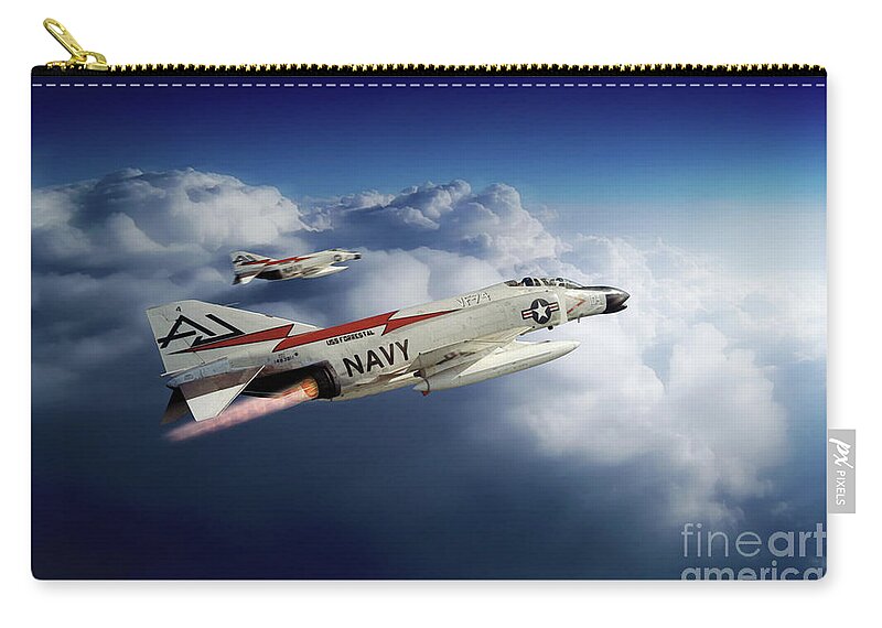 F-4 Zip Pouch featuring the digital art F-4 Phantom VF-74 by Airpower Art