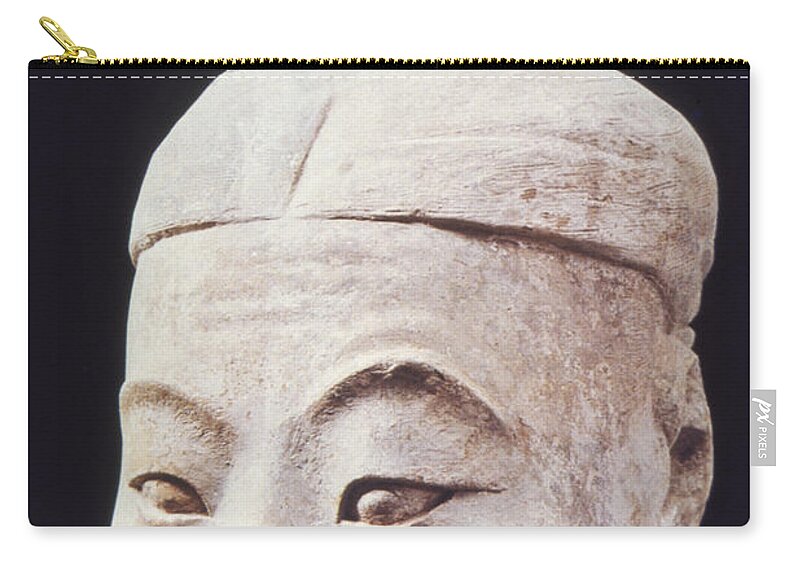 China Zip Pouch featuring the photograph Face of a Terracotta Warrior by Heiko Koehrer-Wagner