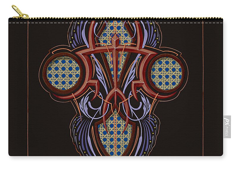 Chair Caning Zip Pouch featuring the painting Face of the Future by Dewayne Connot