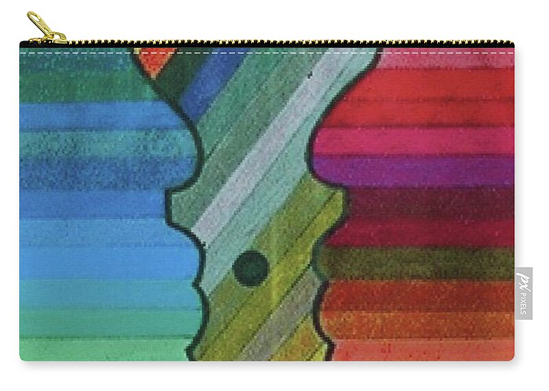 Colored Pencil Zip Pouch featuring the drawing Faces of Pride by Art By Naturallic