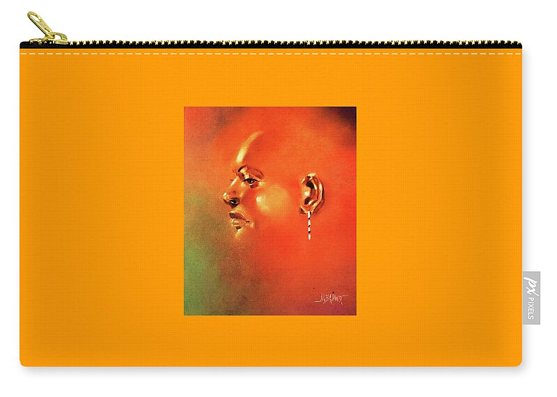 Portrait Zip Pouch featuring the painting Facial Vignette in Profile by Al Brown
