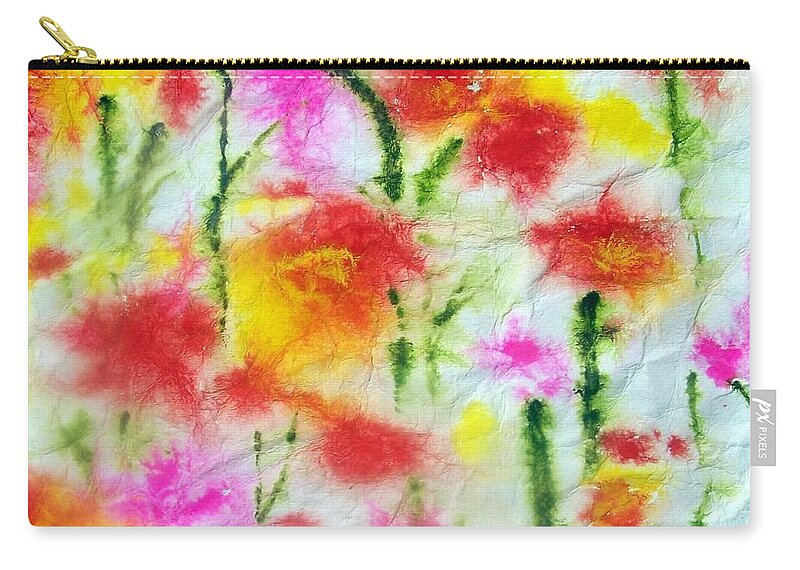 Flowers Carry-all Pouch featuring the painting Fading Flowers by Jackie Mueller-Jones
