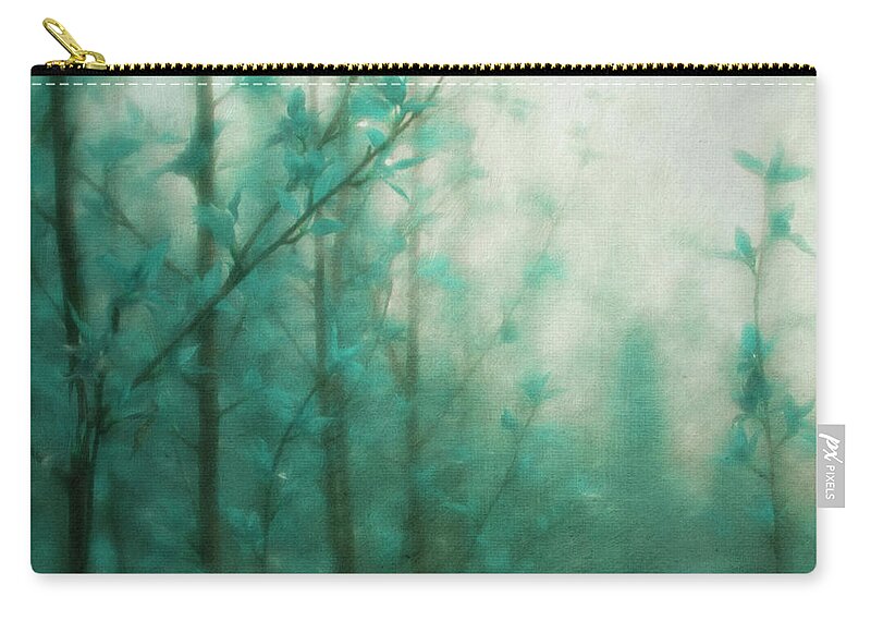 Blue Zip Pouch featuring the photograph In the deep forest 2 by Priska Wettstein