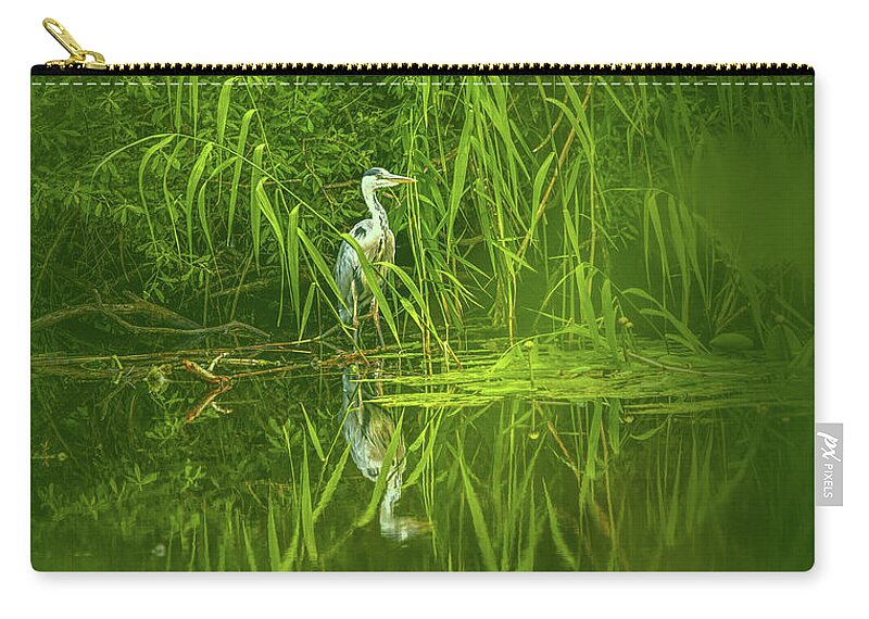 Nature Zip Pouch featuring the photograph Fairy tale heron #g5 by Leif Sohlman