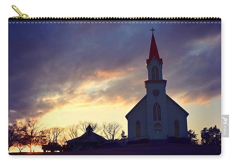 Faith In The Country Zip Pouch featuring the photograph Faith In The Country by Kathy M Krause