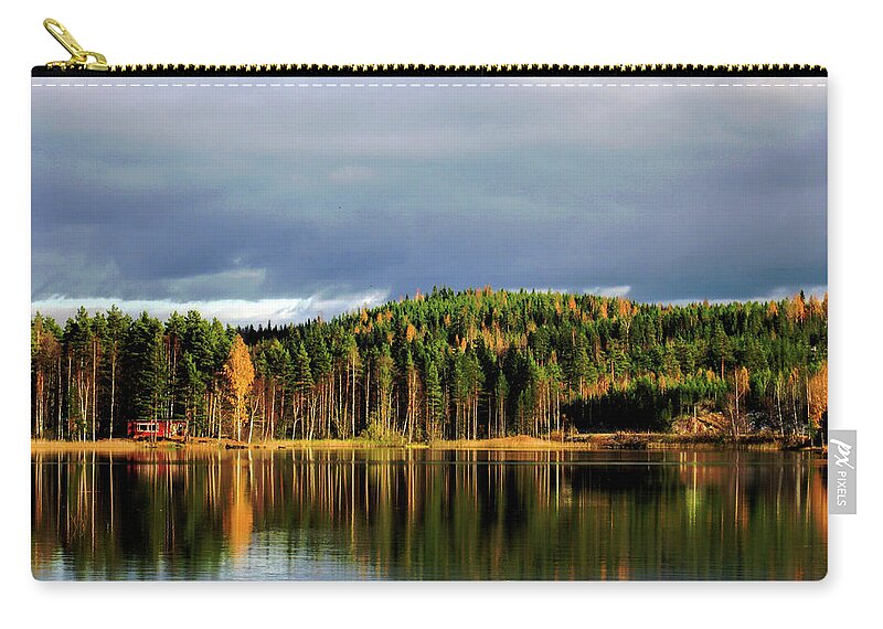 Fall Zip Pouch featuring the photograph Fall at the Lake by A H Kuusela