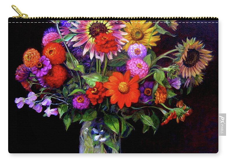 Floral Bouquet Zip Pouch featuring the painting Fall Bouquet by Marie Witte