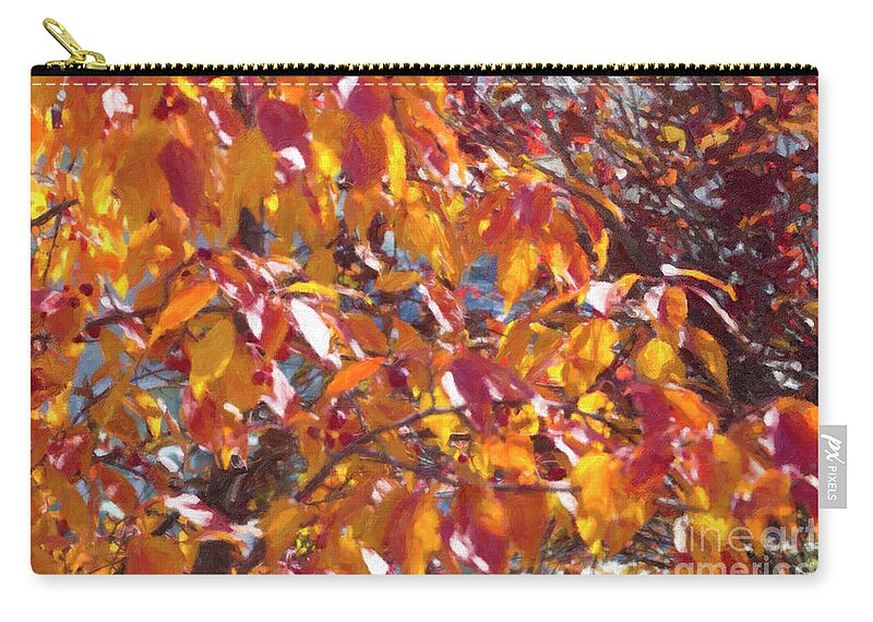 Fall Branches Zip Pouch featuring the digital art Fall Branches Paint by Donna L Munro