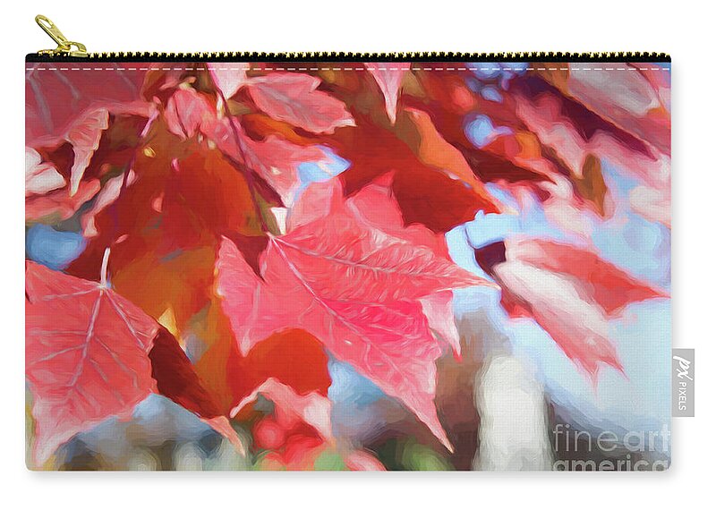 Leaf Zip Pouch featuring the digital art Fall Colors Oil by Ed Taylor