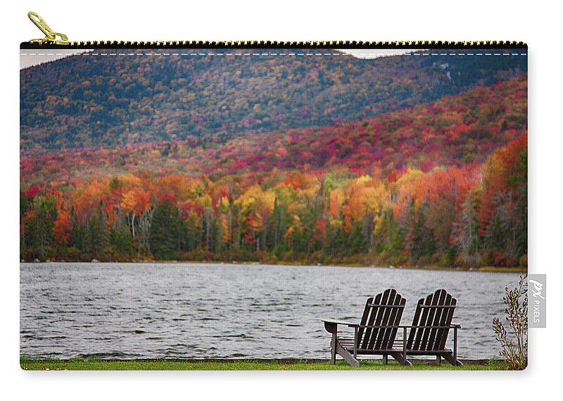 #jefffolger Zip Pouch featuring the photograph Fall foliage at Noyes Pond by Jeff Folger