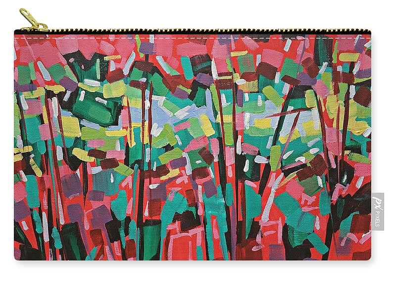 Autumn Zip Pouch featuring the painting Fall foliage by Enrique Zaldivar