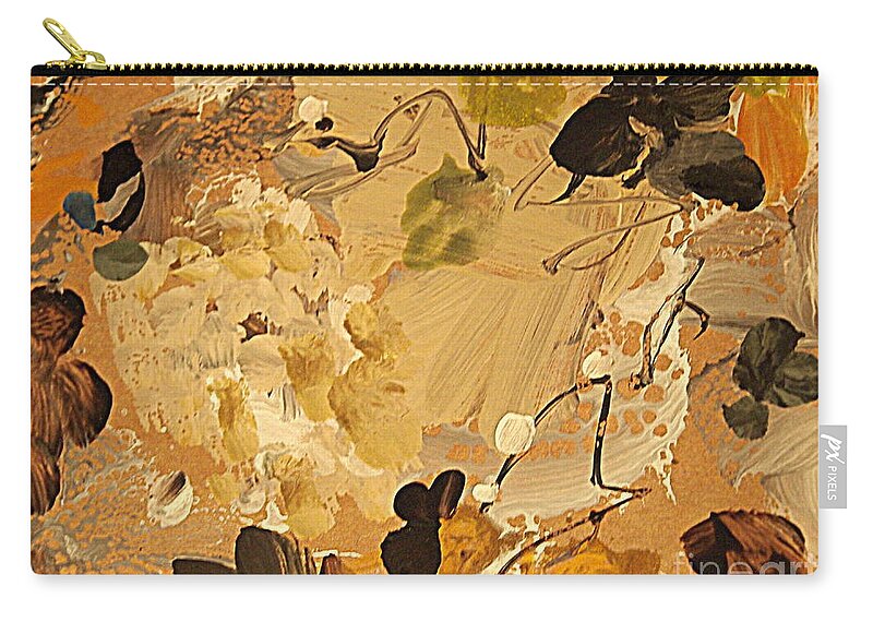 Abstract Flower Painting Zip Pouch featuring the painting Fall Frolic by Nancy Kane Chapman