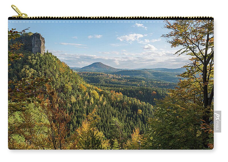 Fall Zip Pouch featuring the photograph Fall in Bohemian Switzerland by Andreas Levi
