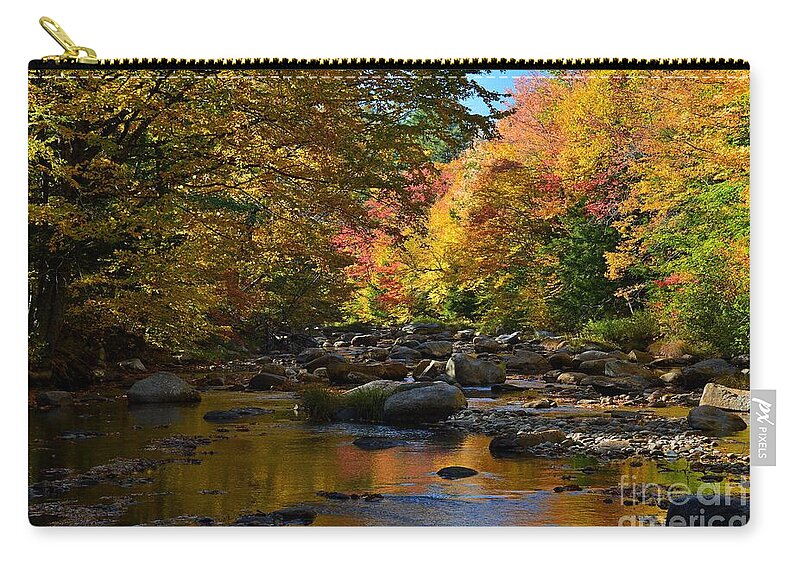 New Hampshire Zip Pouch featuring the photograph Fall in New Hampshire by Steve Brown