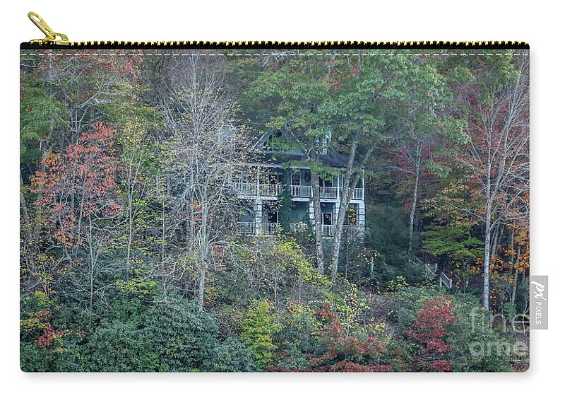Mountain Zip Pouch featuring the photograph Fall Mountain Home by Tom Claud