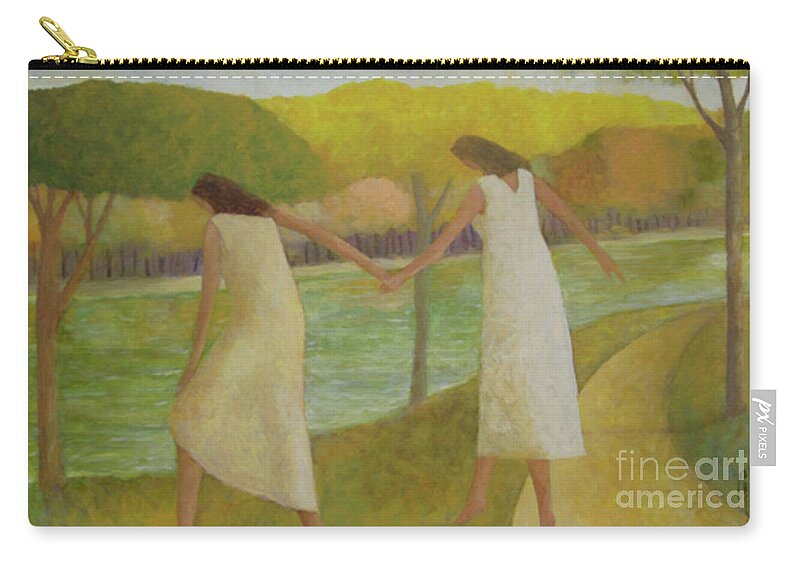 River Zip Pouch featuring the painting Fall River by Glenn Quist