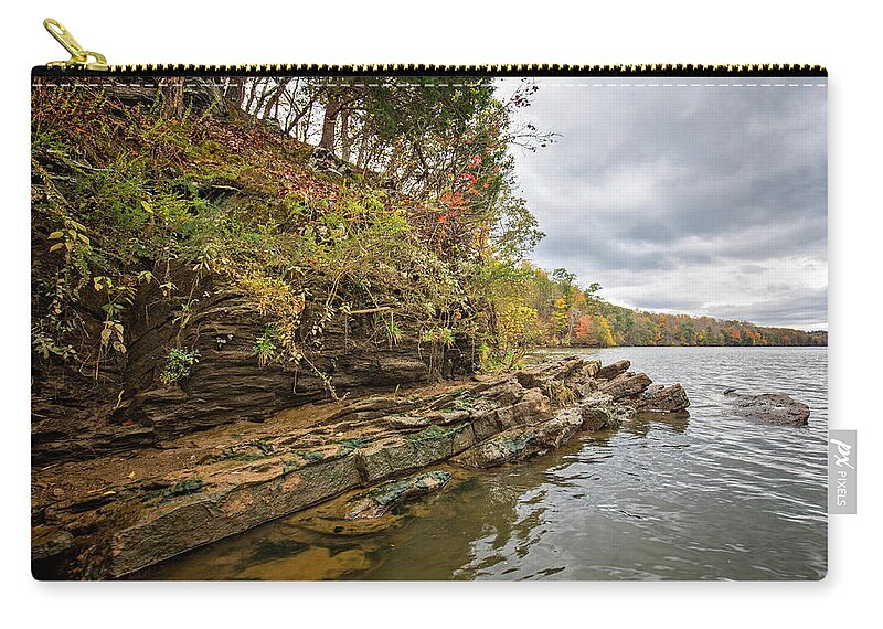 Fall Zip Pouch featuring the photograph Fall Shoreline by Alan Raasch