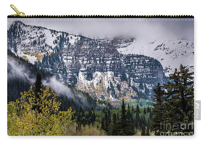 Utah Zip Pouch featuring the photograph Fall Storm in Wasatch Mountains - Utah by Gary Whitton