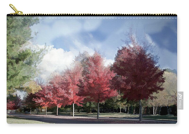Trees Zip Pouch featuring the photograph Fall Trees in Tennessee by Bonnie Willis