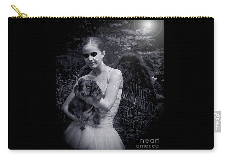 Angel Zip Pouch featuring the photograph Fallen Angel by Rebecca Margraf