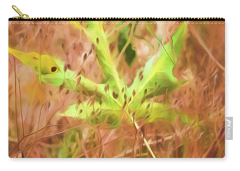 Painted Photo Zip Pouch featuring the painting Fallen Leaf by Bonnie Bruno
