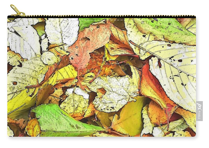 Leaf Zip Pouch featuring the digital art Fallen leaves by Kumiko Izumi