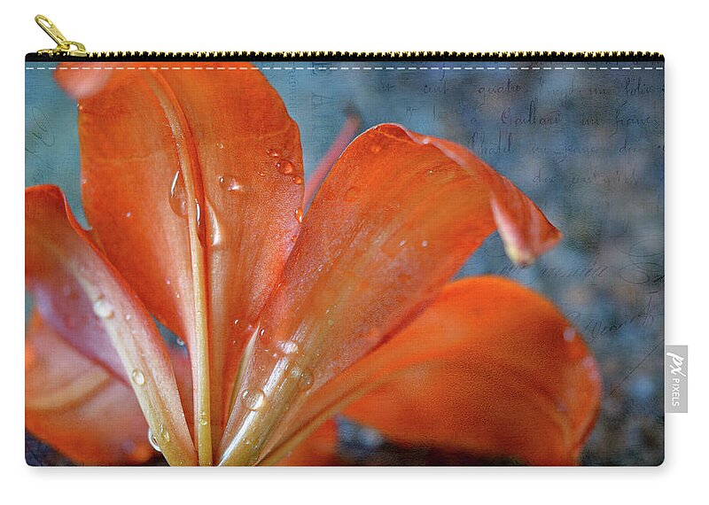 Flower Zip Pouch featuring the photograph Fallen Lily by Maria Angelica Maira