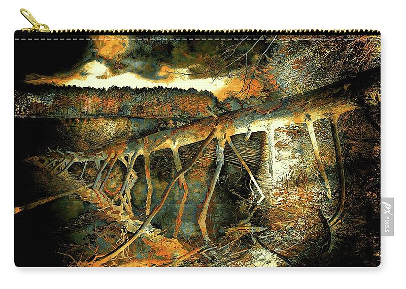 Woods Zip Pouch featuring the photograph Fallen Tree by Lilia S