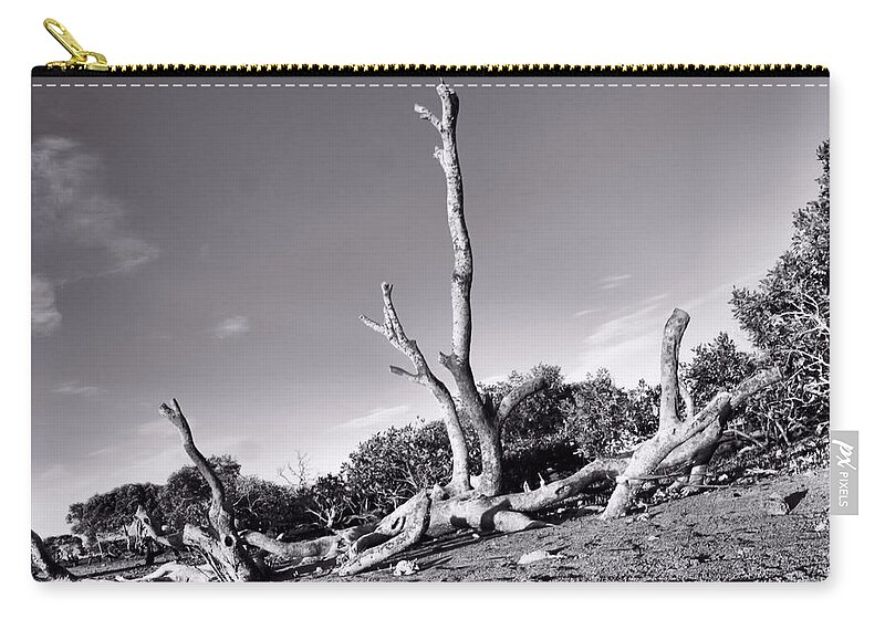 Trees Zip Pouch featuring the photograph Fallin Tree by Michael Blaine