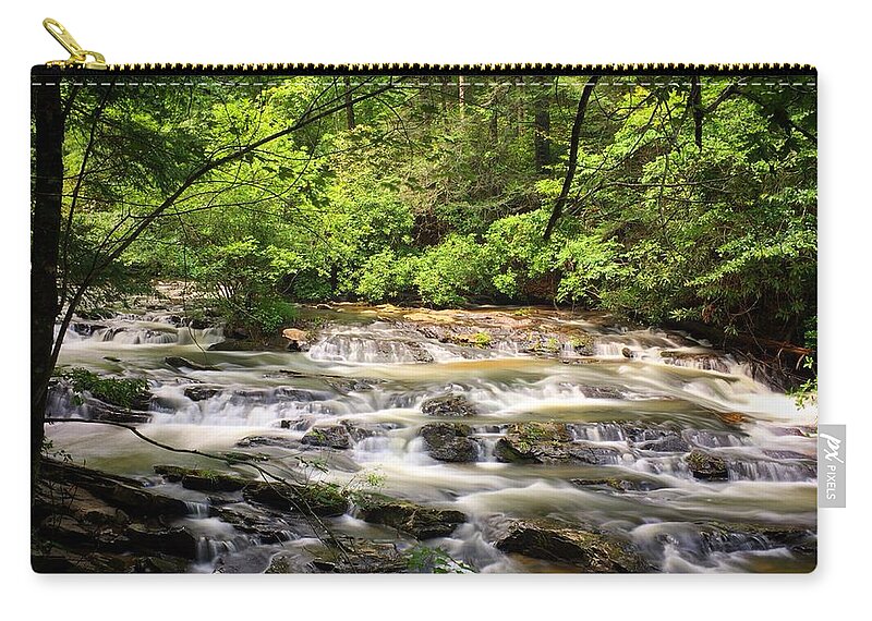 Waterfalls Zip Pouch featuring the photograph Falling by Richie Parks