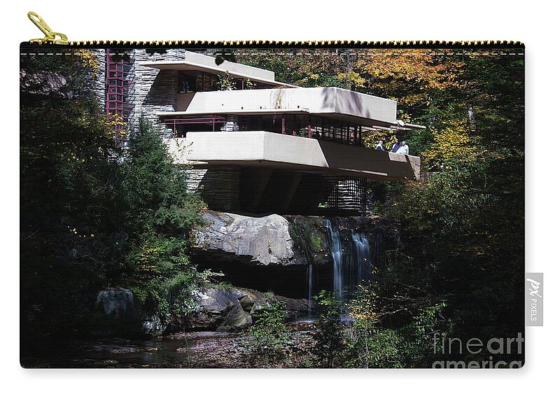 Frank Lloyd Wright Zip Pouch featuring the photograph Fallingwater by David Bearden